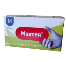 Rękawice nitrylowe bezpudrowe M 100szt MASTER S468