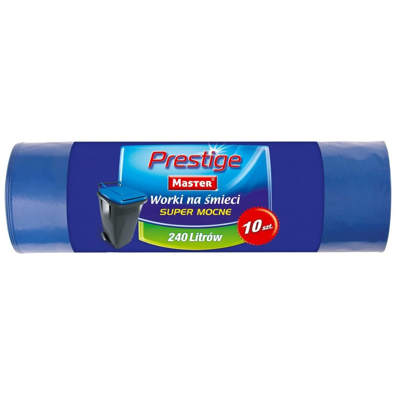Worki na śmieci 240 litrów 10szt. LDPE MASTER PRESTIGE S151 Mocne