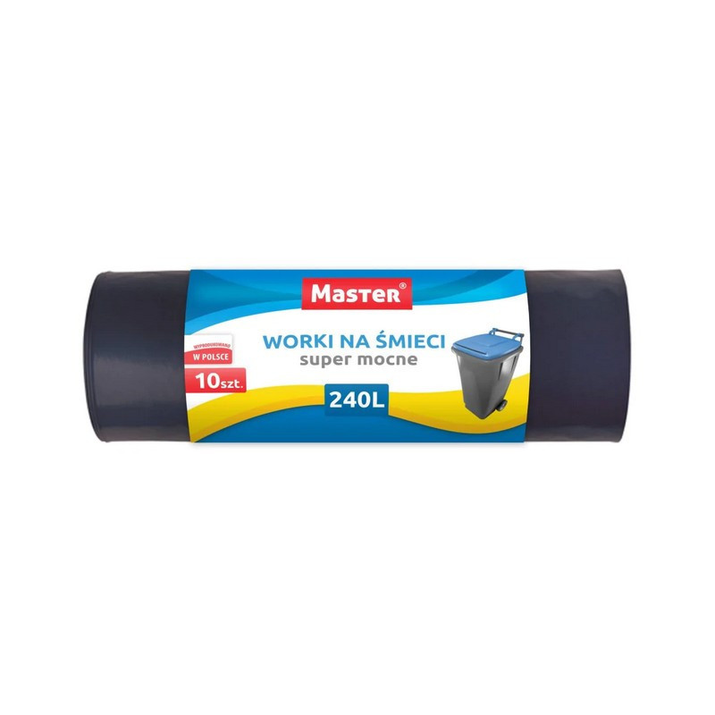 Worki na śmieci 240 litrów 10szt. czarne LDPE MOCNE! MASTER S028