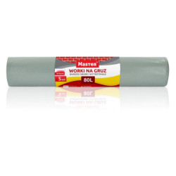 Worki na odpady budowlane 80 litrów 5szt. szare LDPE 100 mikronów MASTER S128