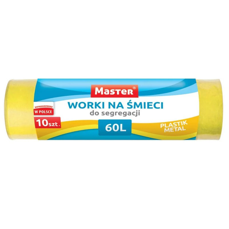 ŻÓŁTE worki na śmieci 60L 10 szt MASTER S224
