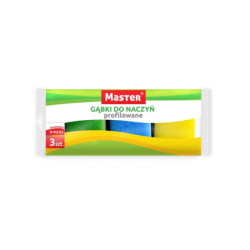 MASTER Gąbka kuchenna do mycia naczyń profilowana 3 szt. S050