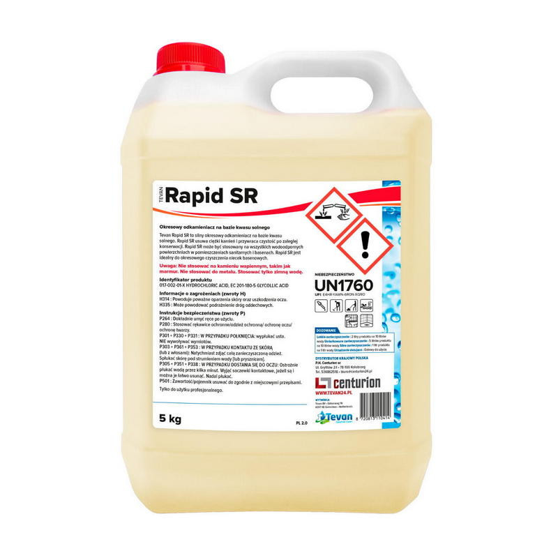 Tevan Rapid SR 5 kg - Koncentrat odkamieniacz do basenu i sanitariatów