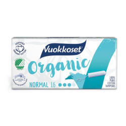Vuokkoset, 100% BIO, Tampony Normal, 16 sztuk