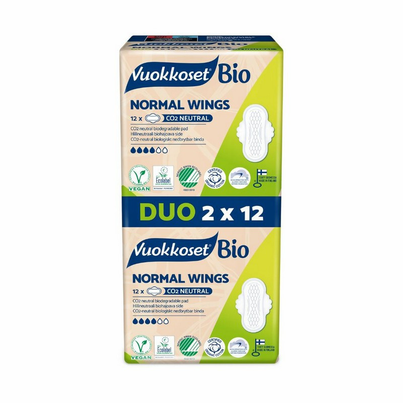 Vuokkoset, BIO Podpaski skrzyd.normal, 2pack 2x12