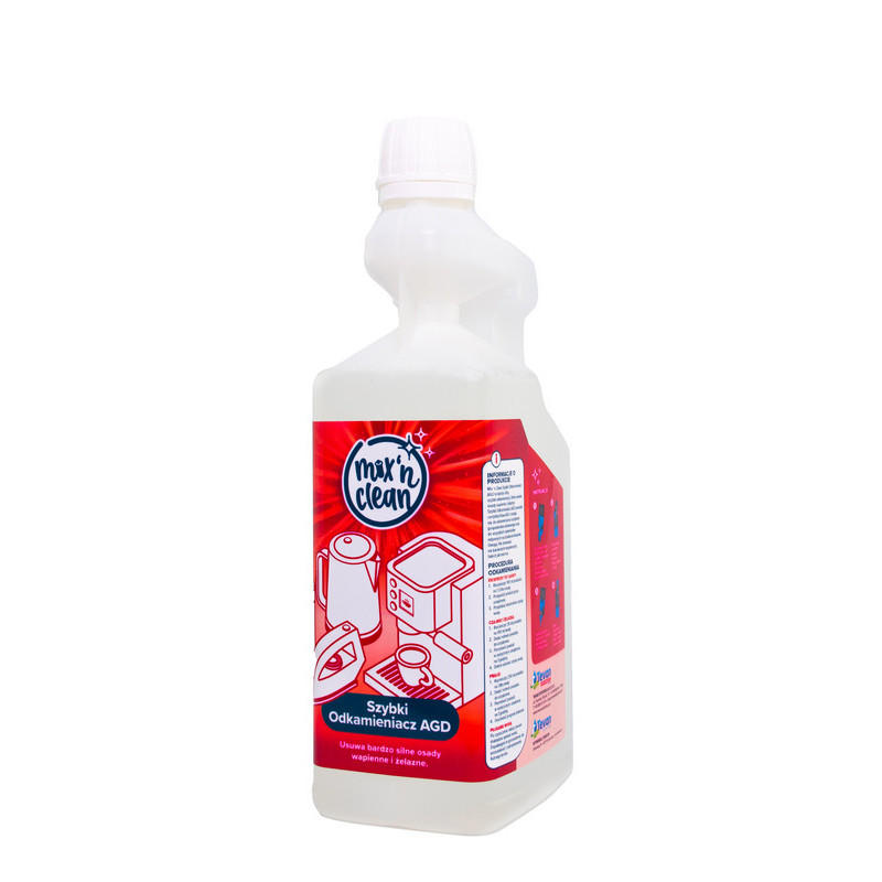 Mix'n Clean Szybki odkamieniacz AGD 1L - Usuwa bardzo silne osady wapienne i żelazne.