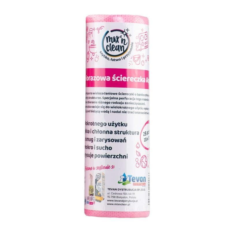 Mix'n Clean Wielorazowe ściereczki AQUA Różowe