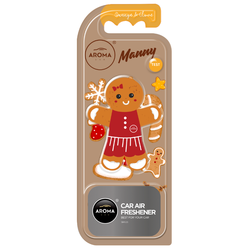 AROMA CAR MANNY - GIRL ORANGE&CLOVES Odświeżacz do samochodu polimer