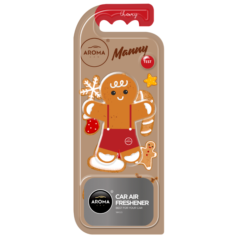 AROMA CAR MANNY - BOY CHERRY CIASTEK Odświeżacz do samochodu polimer
